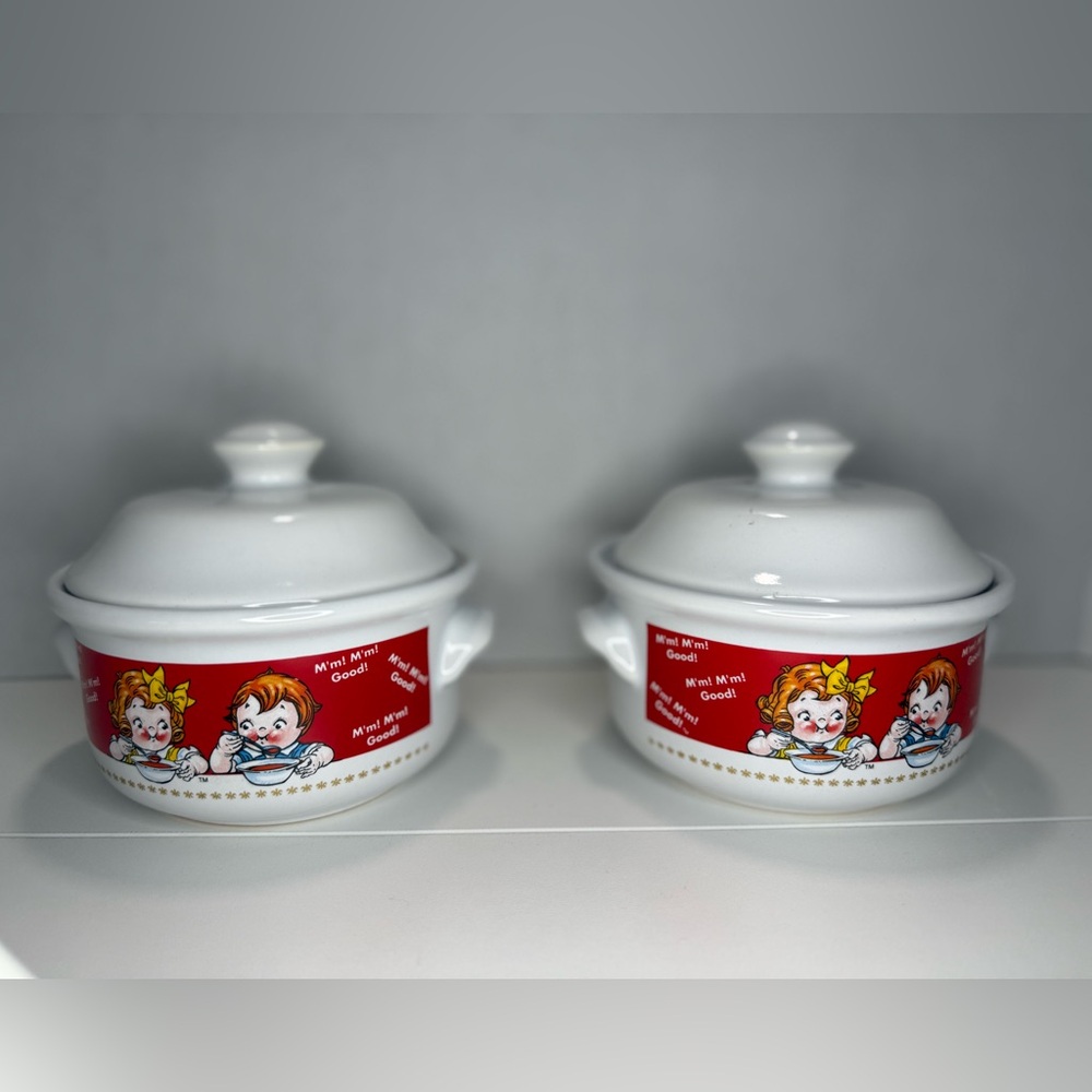 Campbell's Soup Kids Crock Covered Soup Bowl with Lid Houston Harvest 1998